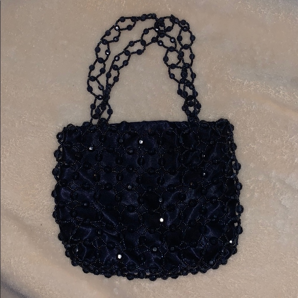 Blue beaded purse